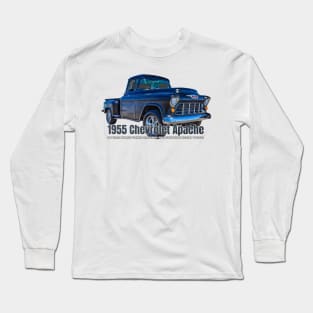 1955 Chevrolet Apache 36 Task Force Three Quarter Ton Stepside Pickup Truck Long Sleeve T-Shirt